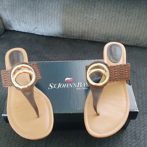 St. John's Bay Wedge Sandals size 7.5